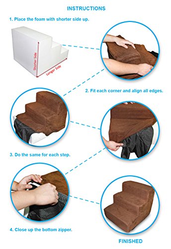 Best-Pet-Supplies-Suede-COVER-ONLY-for-Foam-StairsSteps
