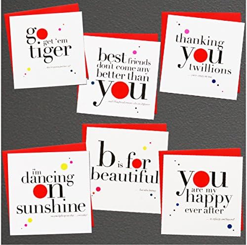 8 Pack Greetings Anniversary Valentines Day Love Assorted Blank On The Inside Note Cards - Greeting Card Bulk Box Set - 8 Bright Sold On You Notecards With Poppy Red Envelopes Included 150mm x 150mm