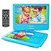Produktbild DBPOWER 9.5'' Tragbarer DVD-Player mit Wiederaufladbarer Batterie, Schwenkbaren Bildschirm, Unterstützt SD-Karte und USB, mit 1.8M Auto-Ladegerät und Stromadapter (Blau)