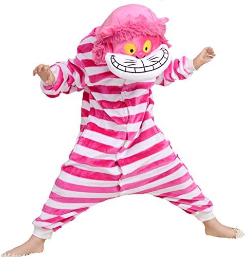 Children Kids Costume Onesies Pajamas Christmas Holloween Party Cosplay Costume Lazy Warm Sleepwear (L (54"-58"), Cheshire Cat)