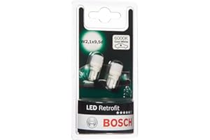 BOSCH AUTOMOTIVE Bosch -W5W Led Retrofit Lampy samochodowe - 6000 K 12 V 1 W W2,1X9,5D - 2 żarówki