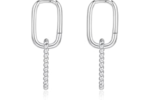 Bewenda Ohrringe Silber 925 Creolen für Damen, 925 Sterling Silber Ohrringe Hängend Hängeohrring, Double Circle Hoop Ohrringe mit Zirkonia, Hypoallergen Schlafen Doppelter Kreis/Ovale Ohrringe Creolen