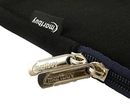 Emartbuy Schwarz   Midnight Blau Wasserdicht Neopren weicher Rei  verschluss Kasten Abdeckung Sleeve With Blau Interior   Zip Passend f  r Acer Spin 1