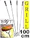 Produktbild Grillspieß 1 m Länge Wurstspieß Grillgabel BBQ Grillbesteck (Achtung kein Teleskop, sondern feste (stabile) Form aus gedrehtem Stahl) ideal für Camping, Freizeit, Lagerfeuer, Grillfest, Gartenparty, Geburtstag, Outdoor,Feuerschale, Feuerkörbe, Picknickgrill, Picknick-Grills, Gartenöfen, Grillkamin, Gartenkamine und Raclette auch für Picknick-Sets statt Grillzange, Grillbesteck und Grillwender usw.