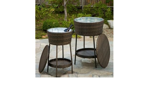 Patio Ice Bucket 2 Piece All Weather Outdoor Ice Bucket Set