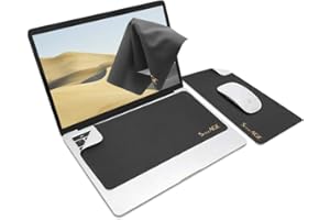 SenseAGE Podkładka pod mysz 3 w 1, podkładka pod mysz, osłona przeciwpyłowa do klawiatury z mikrofibry, ściereczka do czyszczenia ekranu/monitora, antypoślizgowa, lekka, przenośna, do MacBooka i