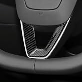 Tesla Model Y Juniper/Standart 2025+ ile Uyumlu Direksiyon Alt U-Şekilli Dekoratif &Ccedil;er&ccedil;eve Trim, ABS Plastik, Mat Karbon/Parl