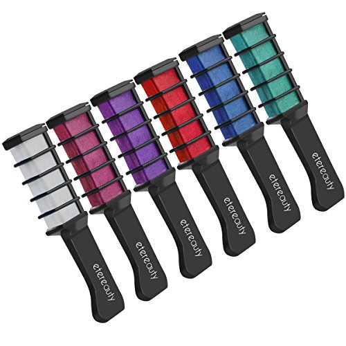 ETEREAUTY Haar Farben Kreide Kamm Haarfärbemittel Temporäre Haar Farben Creme 6 Stück - 8