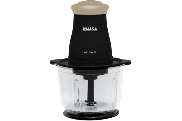 INALSA Electric Chopper for Kitchen &Meat Grinder 1.5 LCapacity Unbreakable Bowl 400W Motor Stainless Steel Double Layer Chopping Blade & Whisking Blade Chop,Mince&Whisk 2 Yr Warranty(Multi Chop PC)