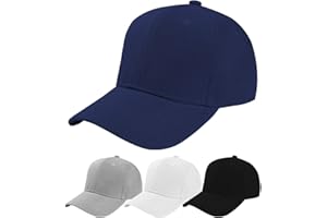 Aomig Casquette de Baseball, Coton Anti-Soleil Baseball Cap, Homme Femme été Unisexe Réglable Casquettes Sport Extérieur Sunhat Chapeau, Chapeau pour Grosses Têtes 55-65cm(Bleu Marine)