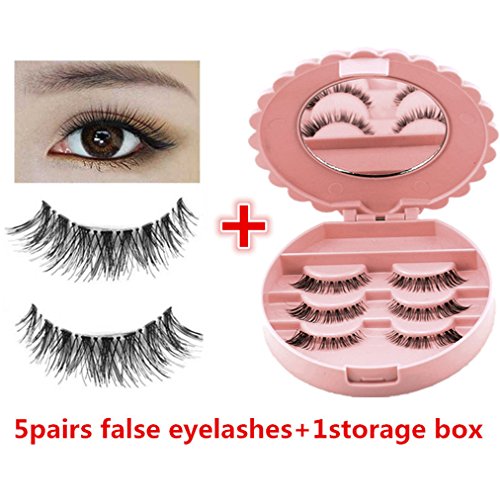 Vovotrade Acryl Nette rosa Schleife Falsche Wimper Aufbewahrungsbox Make-up Kosmetik Spiegel Fall Organizer