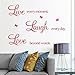 Price comparison product image Kingko® ''Live Every Moment...'' Removable Art Vinyl Mural Home Bedroom Decor Wall Stickers (Red)
