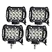 Produktbild LED Arbeitsscheinwerfer, LTPAG 4 x 72W Zusatzscheinwerfer 4 Zoll 14400LM 6000K IP68 Wasserdicht 3 Reihen Arbeitsscheinwerfer LED Scheinwerfer Offroad Flutlicht mit 48 LEDs Zusatzscheinwerfer