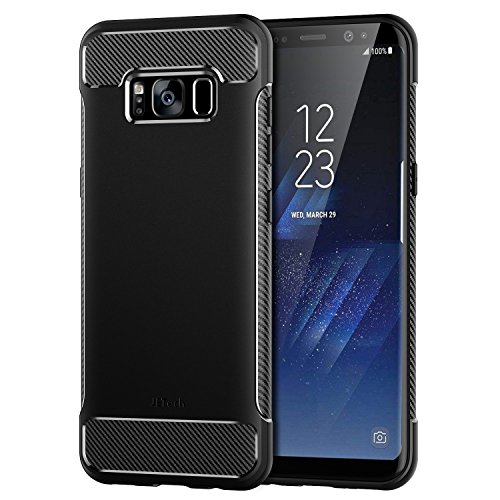 JETech Funda para Samsung Galaxy S8 Plus  Carcasa con Absorci  n de Impacto  Dise  o de Fibra de Carbon  Negro