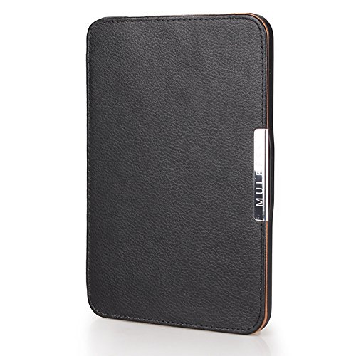Preisvergleich Produktbild Mulbess Tasche Hülle für Tolino Vision / Vision 2 / Vision 3 HD Hülle Case aus echtem Leder Sleeve Cover mit Elastische Handschlaufe für Tolino Vision Farbe Schwarz