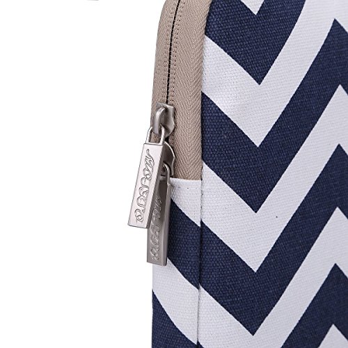 MOSISO Chevron Segeltuchstoff Hülle Sleeve Aktentasche für 15-15,6 Zoll MacBooks, Laptops Farbe: Blau - 7