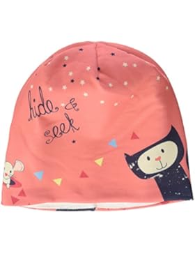 maximo Mädchen Mütze Beanie Katze, Gefüttert, Mehrfarbig (Flamingo/Camelia 4384), 53/55