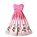 Produktbild JYJM 2018 Damen Abendkleid Abendkleider Vintage Retro Party Kurzarm Rockabilly Cocktail Abendkleider Weihnachten Damen Ärmellose Spitze Patchwork Printing Vintage Abendkleid Multicolor