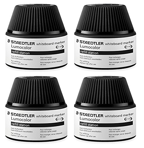 Staedtler Tinte fuer Marker Lumocolor refill station, 30 ml, (4x Nachfüllstation, schwarz)
