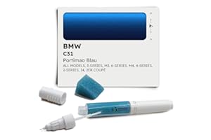 Genuine Colors Pennarello a vernice Portimaso blu C31 compatibile/ricambio per BMW blu [include uno strumento di lisciatura]