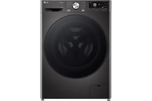 LG W4WR7096YB, Klasse D, Frontlader-Waschtrockner 9-6 kg, 62 x 60 x 85 cm, Wi-Fi, AI Direct Drive, Tiefenreinigung mit Dampf, TurboWash 360, Große Kapazität, Außentür aus gehärtetem Glas, Weiß