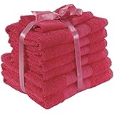 Highams de lujo 100% algodón egipcio 7 piezas Juego de toallas, color rosa