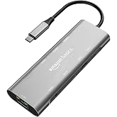 Amazon Basics USB-C Hub Dock 9-in-1 Aluminium Type-C Adapter with 4K HDMI, Ethernet 1000mbps Port, 3 USB 3.0, USB-C Power Del