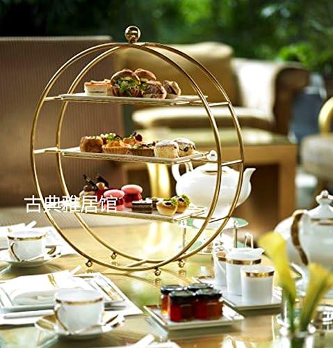SLXTE-Snack bar, afternoon tea, three layer tray, round buffet, wedding snack rack,45 cm in diameter