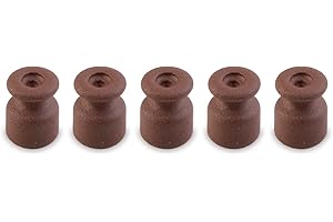 Amarcords - Fermacavo grandi con viti e tasselli. 5 isolatori vintage in porcellana colorati per installazioni di cavi treccia a parete colore CORTEN