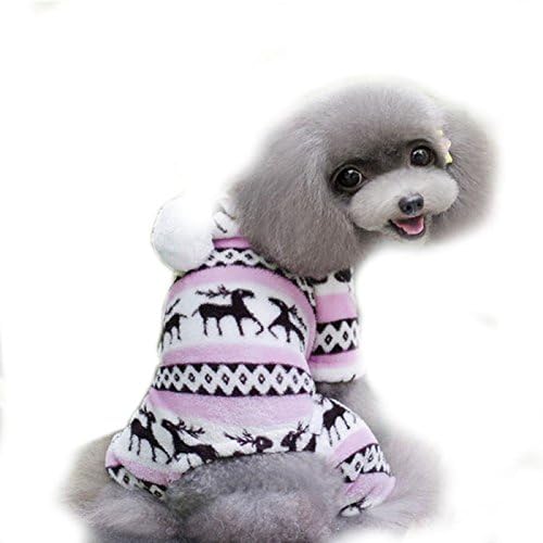 WINWINTOM New Stylish Pet Dog Warm Jumpsuit Hoodie Coat (XL, Pink)