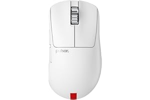 Pulsar Gaming Gears - Xlite V3 ES Souris Gaming sans-Fil, Édition Limitée, Ergonomique, Switches Optiques, Moniteur OLED Intégré, Capteur PAW3395, 100H Battery, Adapteur 4KHz Inclus (Blanc)