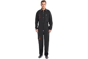 Oralidera Mono de Trabajo para Hombre Mono de Mecánico Ropa Petos de Trabajo con Bolsillos Unisex Adultos Mono de Garaje Trabajo