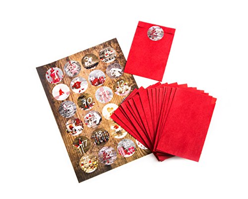 Download Calendrier de l'avent rouge à remplir vous-même et le bricolage, 24 rouges, 24 petites pochettes en papier remplies adventskalenderzahlen autocollants; papiertütengröße : 9,5 x 14 cm, motif : 4 cm environ Download Calendrier de l'avent rouge à remplir vous-même et le bricolage, 24 rouges, 24 petites pochettes en papier remplies adventskalenderzahlen autocollants; papiertütengröße : 9,5 x 14 cm, motif : 4 cm environ