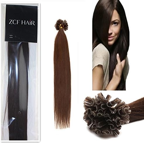 Straight 18'' 20'' 22'' Pre Bonded Tipped Hair Nail Tip U-tip 100% of Real Remy Human Hair Extensions 100S 17 Colors Beauty Popular Style (22inch 60g for 100s one pake, 02 dark brown)