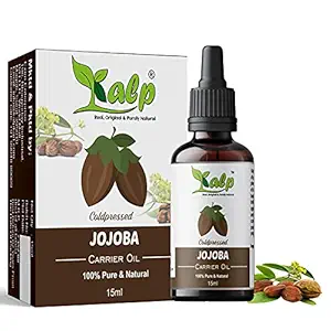 Kalp Jojoba oil-100% Pure Virgin Cold Pressed Moisturizer For Face, Skin, Hair & Nails For Sensitive & Dry Skin -(15 Ml)