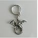 Produktbild SILVER DRAGON Schlüsselanhänger, Gothic Dragon Schlüsselanhänger, offene Kette, Dragon Key Ring Geflügelter Drache, Fantasy Schlüsselanhänger, einzigartiges Geschenk Idee,