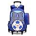 Produktbild BAACD Mit Rädern Schultasche Blau Rucksack für Jungen Trolley 7-12 Jahre alt Kinder Wasserdichte Leichtbau Grades 3-6 Grundschüler Reiserucksack Schultasche KUZAIWANGZI-blue-one