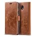Produktbild Mulbess Schutzhülle Ledertasche im Kartenfach Bookstyle für Samsung Galaxy J5 Duos 2017 (5,2 Zoll) Tasche Hülle Leder Etui Schale,Cognac Braun