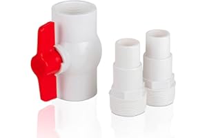 LVYXON AR512 Ventil, Enthält 2 Adapter Gewindeanschlüsse für Schläuche, mit 38 und 32 mm Durchmesser, pool absperrhahn