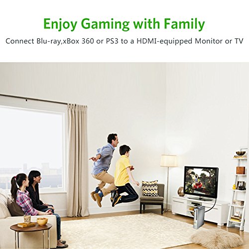 HDMI Kabel UGREEN 1m High Speed 270 Grad Winkelstecker HDMI Kabel mit Ethernet für 1080p Full HD Ultra HD 4K 3D, Kompatibel mit Blue-ray Playern, 3D Television,HDTV, Roku, Xbox360, PS3, Apple TV usw - 5