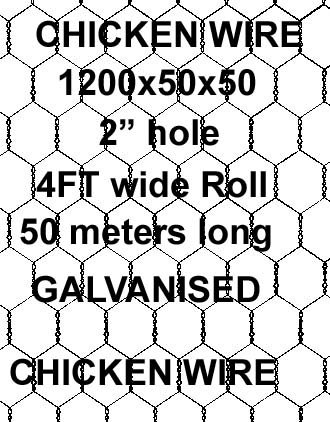 Chicken Wire bundle pack 2 x 50 meter rolls 1200x50x50mt 4Ft High / Wire Netting 20g