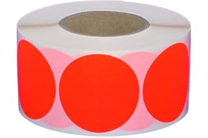ETIKETTENSHOP THON Markierungspunkte/Klebepunkte auf Rolle Durchmesser 50 mm Leuchtrot 1000 Stück