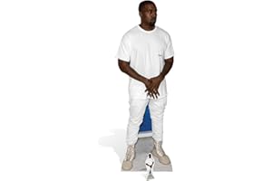Star Cutouts Ltd Kanye West T Shirt Lifesize Cutout-166cm, Cardboard, Weiss, 166cm Tall