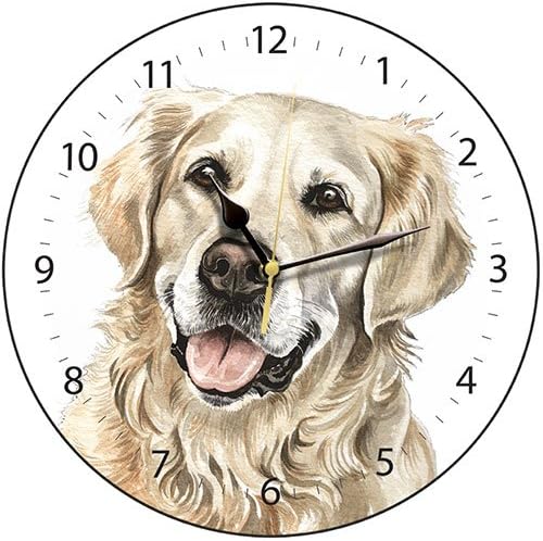Golden Retriever Dog Gift - Beautiful Quality 28cm Boxed Wall Clock, made in the UK. Makes a wonderful gift.