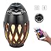 Produktbild RQINW Nachttischlampe LED Bluetooth-Lautsprecher, tragbare Tischleuchte Atmosphere Lights Wireless-Lautsprecher, 96 Flame-Effekt-Lampe mit überlegenem Bass und Sound, USB aufladbar