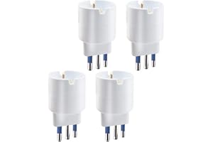 EXTRASTAR Set 4 Adattatore da Schuko a grande spina 16A,Bianco,Confezione da 4