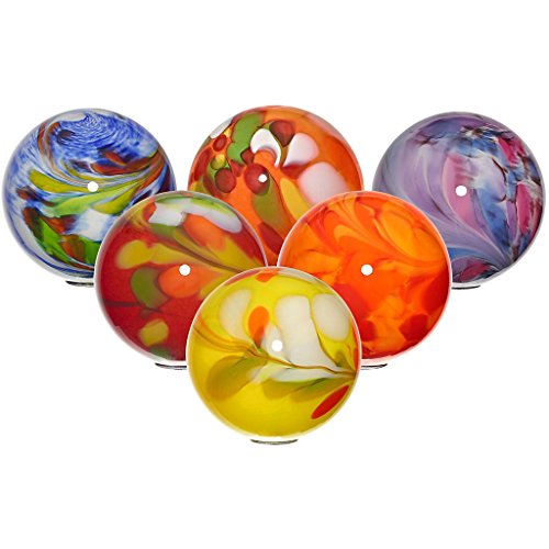 große Gartenkugel, Rosenkugel, Dekokugel „SPOT L“ blau mit Multicolor, Ø 18 cm, mundgeblasen und handgeformtes Glas Unikat (ART GLASS powered by CRISTALICA) - 5