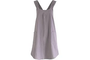 QFEHTHSK 1 Grembiule Semplice In Cotone E Lino In Stile Giapponese E Coreano, Grembiule Da Casa Per Donna, Grembiule Non Necessita Di Essere Allacciato, Grembiule Da Cucina, Grembiule Adatto A Più Scene