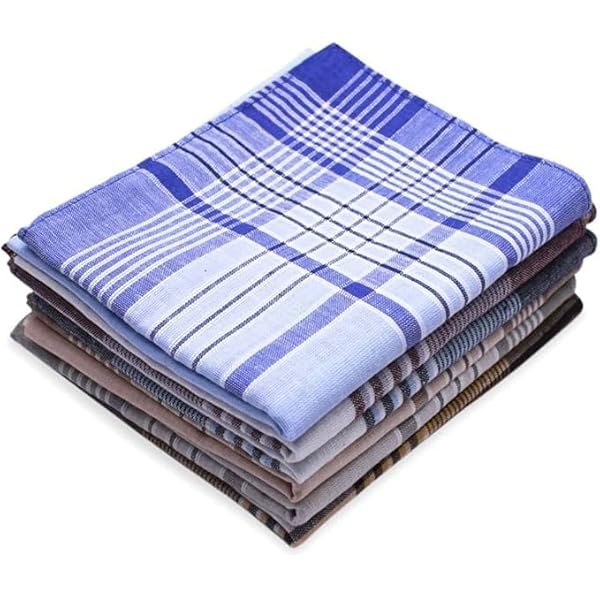12 Fazzoletti In Cotone Per Uomo - Taschino Elegante 40x40cm, Plaid Classico, Lavabile In Lavatrice - Foto 9