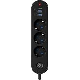 Robeve Blic Termal Akım Korumalı 3&rsquo;l&uuml; Priz 2500W &ndash; 1 USB-C + 2 USB-A Hızlı Şarj Girişli &Ccedil;oklu Priz &ndash; Aşırı Akım, Isınma ve Kı